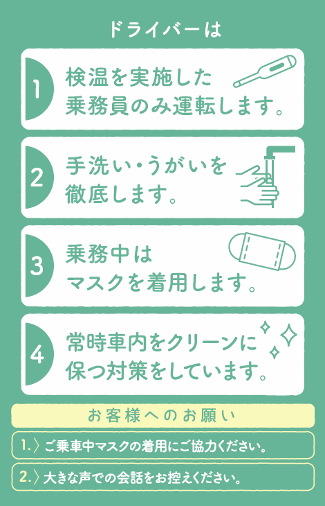 ドライバーのコロナ対策とお客様へのお願い